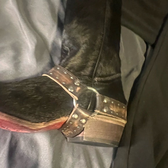 Freebird Black Haircalf Boots with Brown Accents - Picture 6 of 10